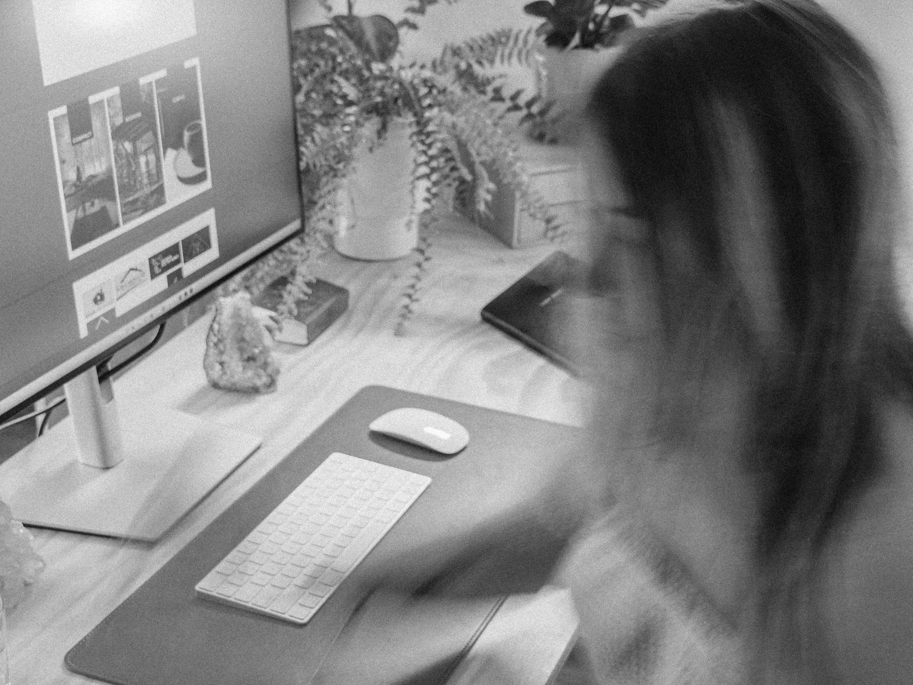 Barbara working at her desk